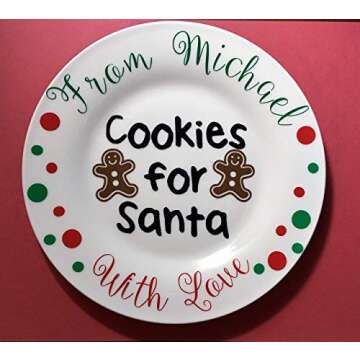 Personalized Cookies for Santa Plate - Custom Christmas Cookie Plate