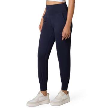 Colorfulkoala Women's High Waisted Joggers with Pockets Full Length Sweatpants & Lounge Pants (M, Na...
