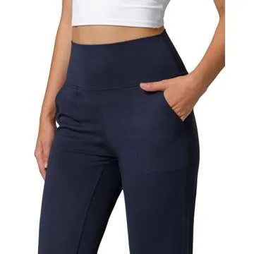 Colorfulkoala Women's High Waisted Joggers with Pockets Full Length Sweatpants & Lounge Pants (M, Navy)