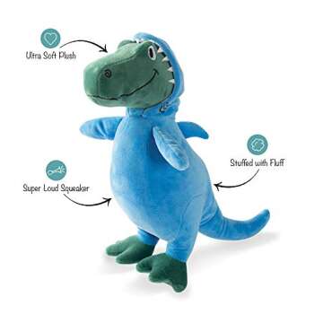 Fringe Studio Dog Plush Pet Toy with Squeaker, Feelin’ Jawsome! (289626) for All Breed Sizes, Medium, Multicolor