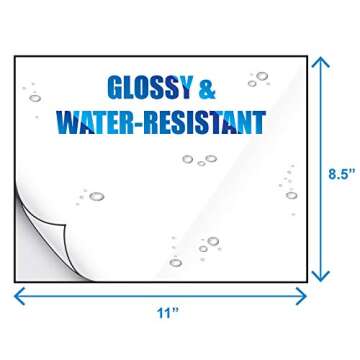 Milcoast Full Sheet 8.5" x 11" Shipping Sticker Paper Adhesive Labels Glossy for Laser or Inkjet Printer (100 Full Sheet)