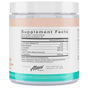 Alani Nu Pre Workout Supplement Powder for Energy, Endurance & Pump | Sugar Free | 200mg Caffeine | Formulated with Amino Acids Like L-Theanine to Prevent Crashing | Arctic White, 30 Servings