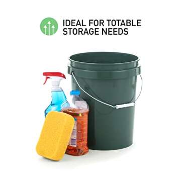 United Solution ECOSense 5 Gallon Bucket, Heavy Duty, Comfortable Handle, Perfect for on The Job, Home Projects, or Cleaning; Made from 90% Recycled Materials.100% Recyclable (Pack of 3)