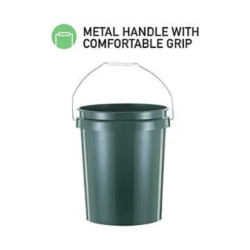 United Solution ECOSense 5 Gallon Bucket, Heavy Duty, Comfortable Handle, Perfect for on The Job, Home Projects, or Cleaning; Made from 90% Recycled Materials.100% Recyclable (Pack of 3)