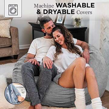 CordaRoy's Chenille Bean Bag Chair & Bed - Charcoal King Size