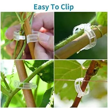 GSINODRS 200Pcs Plant Support Clips, Garden Clips, Grape Vine, Tomato Vegetables Trellis Clips to Grow Upright Makes Plants Healthier