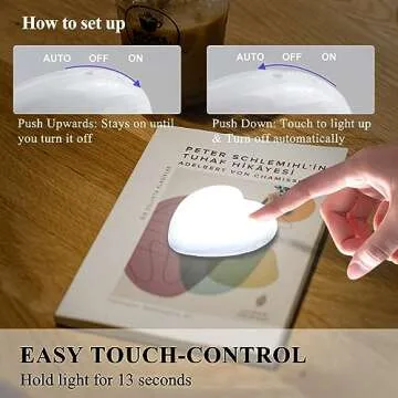 Cynlsum Purse Light Handbag Light 2Pcs Heart Shape Bag Light for Handbags Purse Accessories with Automatic Sensor, Best Gifts for Women, Girls, Friends