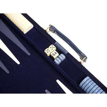 Deluxe Backgammon Set - Board Game (Blue - 18"x12")