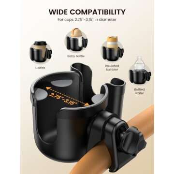 Lamicall Stroller Cup & Phone Holder for On-the-Go Parents