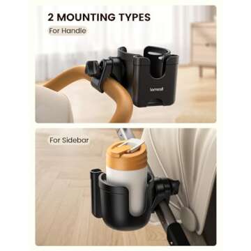 Lamicall Stroller Cup & Phone Holder for On-the-Go Parents
