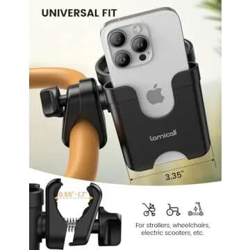 Lamicall Stroller Cup & Phone Holder for On-the-Go Parents