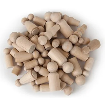 Koalabu Unfinished Wooden Peg Dolls - 40 Creative Shapes