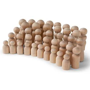 Koalabu Unfinished Wooden Peg Dolls - 40 Creative Shapes