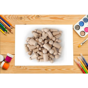 Koalabu Unfinished Wooden Peg Dolls - 40 Creative Shapes