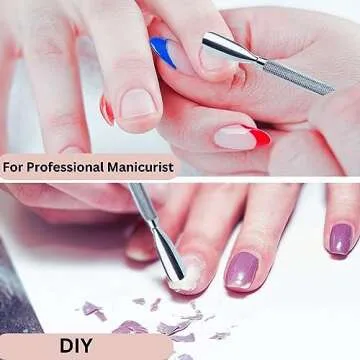 4-Pack Cuticle Pusher - Dual-Sided, Sharp Edge Spoon Shaped, Double Ended Stainless Steel Surgical Grade Nail Care Tools for Professional Manicure and Pedicure