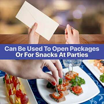 3 Pack Colorful Metal Toothpicks - Stainless Steel Reusable Toothpicks with Knurled Grip - Sleek and Sturdy Metal Teeth Picks - Versatile Fruit Picker Tooth Picks for Cocktail Parties