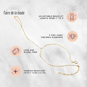 Elegant Gold Hand Chain Bracelet with Diamonds for Women