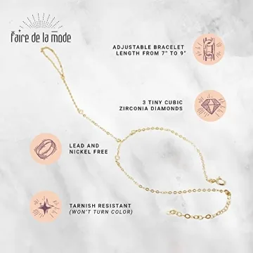 Elegant Gold Hand Chain Bracelet with Diamonds for Women