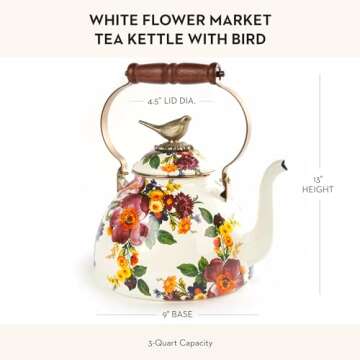 MACKENZIE-CHILDS Enamel Tea Kettle for Stylish Brewing