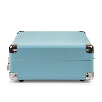 Crosley CR8005D-TU Cruiser Deluxe Vintage 3-Speed Bluetooth Suitcase Vinyl Record Player Turntable, Aqua