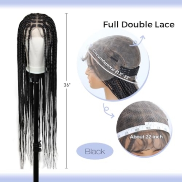 KRALER 36 Inch Box Braided Wigs for Women- Stylish & Versatile