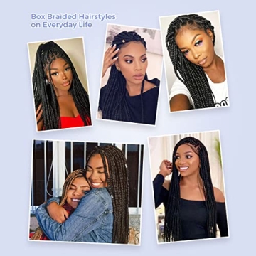KRALER 36 Inch Box Braided Wigs for Women- Stylish & Versatile