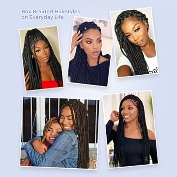 KRALER 36 Inch Box Braided Wigs for Women- Stylish & Versatile