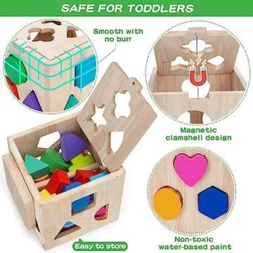 Aigybobo Wooden Learning Toys for Toddlers 12-18 Months