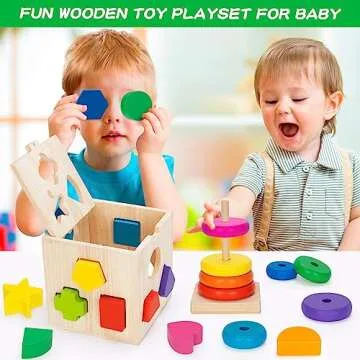 Aigybobo Wooden Learning Toys for Toddlers 12-18 Months