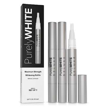 PurelyWHITE DELUXE 3 Pack Teeth Whitening Gel Pen Refills for Sensitive Teeth