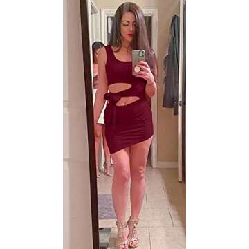 Womens Sexy Bodycon Cut Out Sleeveless Mini Dress