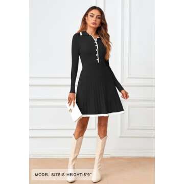 Stylish MEROKEETY Long Sleeve Sweater Dress for Women