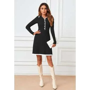 Stylish MEROKEETY Long Sleeve Sweater Dress for Women