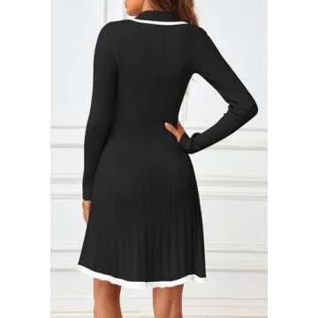 Stylish MEROKEETY Long Sleeve Sweater Dress for Women