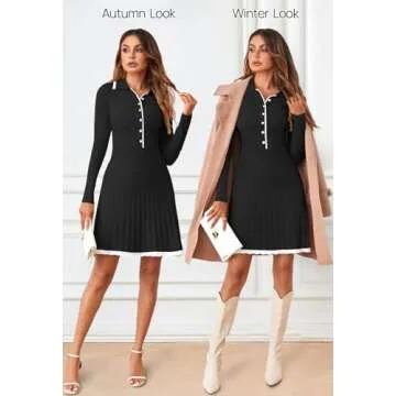 Stylish MEROKEETY Long Sleeve Sweater Dress for Women