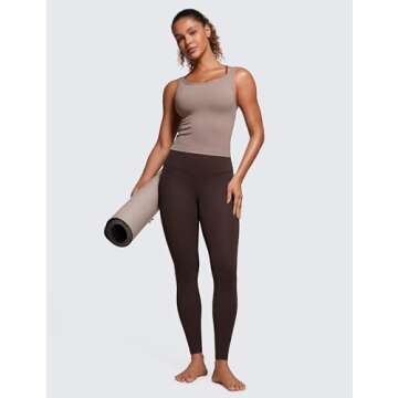 CRZ YOGA Butterluxe High Waisted Lounge Leggings 28'' - Workout Yoga Pants for Women Buttery Soft Hot Fudge Brown Small