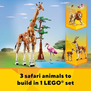 LEGO Creator Wild Safari Animals 3 in 1 Building Set - Fun Toys