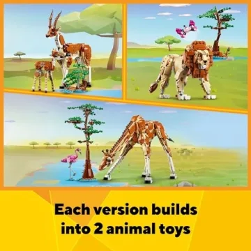 LEGO Creator Wild Safari Animals 3 in 1 Building Set - Fun Toys