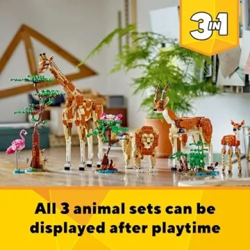 LEGO Creator Wild Safari Animals 3 in 1 Building Set - Fun Toys