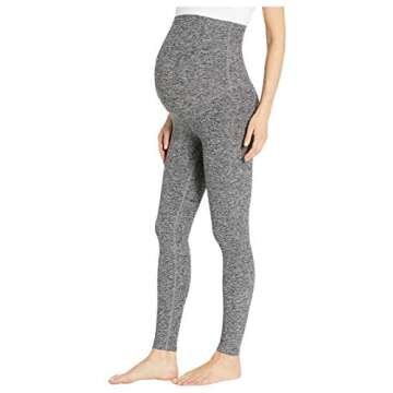 Beyond Yoga Spacedye Love The Bump Maternity Midi Leggings - Leggings for Women - Full-Length Cut Black/White XL (US Women's 14-16) 25
