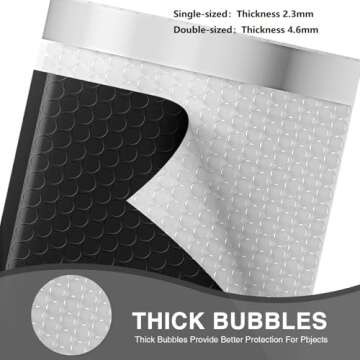 Metronic Black Bubble Mailers 6x10" 100 Pack Waterproof Envelopes