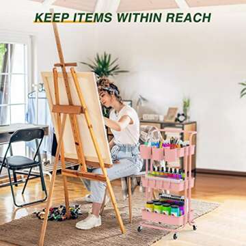 LEHOM 3-Tier Mobile Utility Cart for Easy Storage Solutions