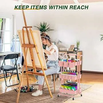 LEHOM 3-Tier Mobile Utility Cart for Easy Storage Solutions