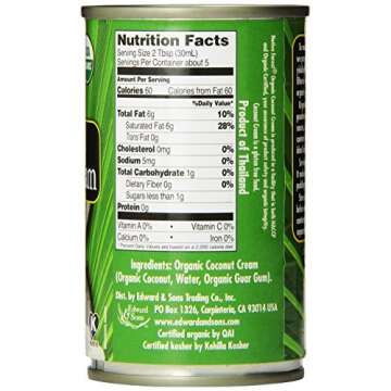 Organic Coconut Cream Unsweetened Native Forest-- 5.4 oz- 2 pack