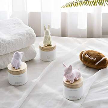 ROUND A’ROUND My Lovely Pet Diffuser 100ml / Gypsum Reed Fragrance Diffuser for Fragrant Homes, Rooms, Office, Bathroom, Living Room, Great Home Fragrance Gift (Bunny)