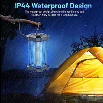 Jawlark Bug Zapper Outdoor, 4200V Electric Mosquito Zapper Indoor, Insect Fly Zapper Waterproof with 5ft Power Cord, Mosquito Killer for Home, Patio, Kitchen, Backyard, Camping, Plug-in