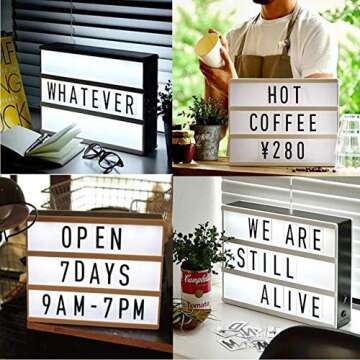 Cinema Light Box, AGM LED A4 Size Cinematic Light Box with 90 Letters