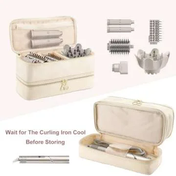 BANJEKT Dyson Airwrap Travel Case, Compatible with Shark Flexstyle, Hair Tools Travel Bag with Double-Layer Case for Travel Dyson Airstraight, Pu Leather