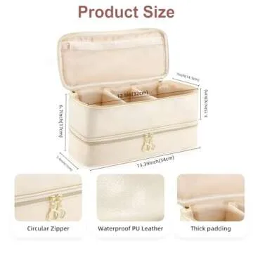 BANJEKT Dyson Airwrap Travel Case, Compatible with Shark Flexstyle, Hair Tools Travel Bag with Double-Layer Case for Travel Dyson Airstraight, Pu Leather