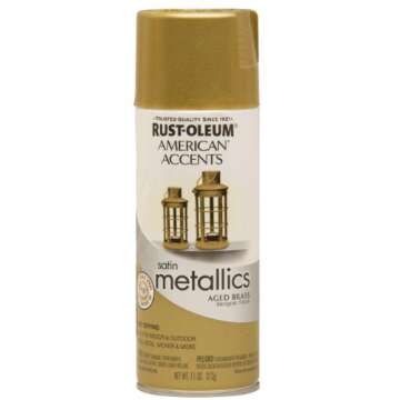Rust-Oleum Aged Brass Spray Paint - Premium Quality Metallic Finish in 12 Oz